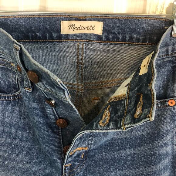 Madewell 10" High-Rise Skinny Jeans in Dewitt Wash Button Fly Size 25" Petite - Picture 4 of 10